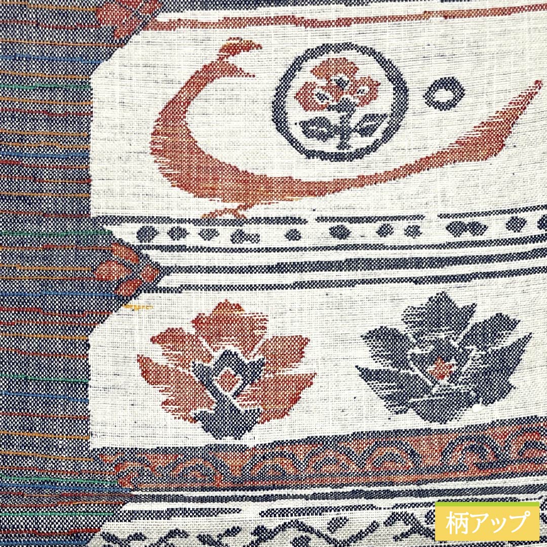 Nagoya Obi, Pure Silk, S-Rank, Okabun Orimono, Nishijin-ori, Abstract Pattern, Certificate Number 172, Length 352cm, Six-Ply, Casual, White, Item Number 1124010182311, Nagoya Style
