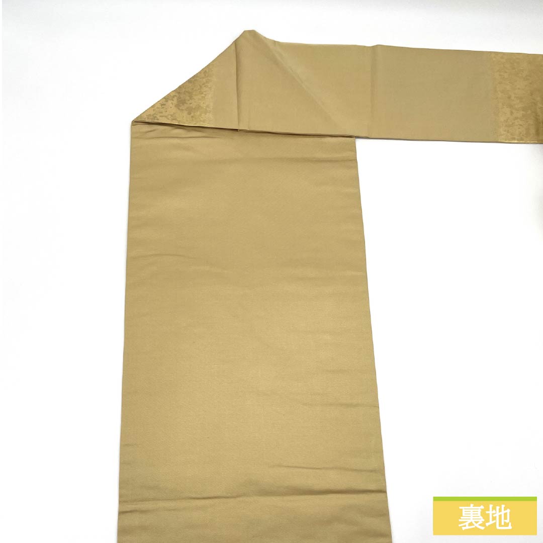 Nagoya Obi, Pure Silk, S-Rank, Nishijin-ori, with Foil, Length 362cm, Pointed Pattern, Gold, Semi-Formal, Item Number 1124010282321, Nagoya Style
