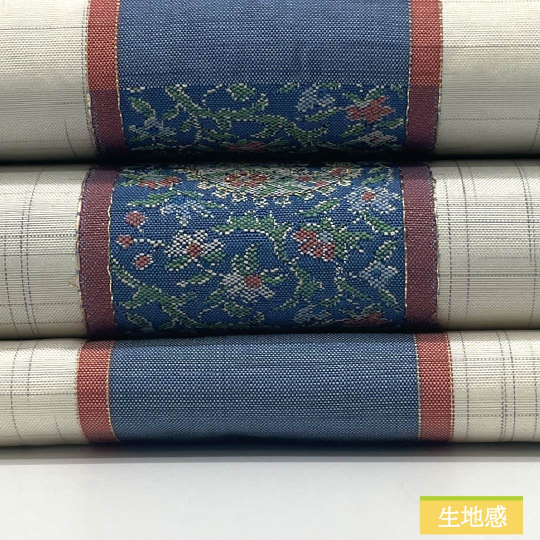 Nagoya Obi, Pure Silk, S-Rank, Striped, Nishijin-ori, Sarasa Pattern, Length 361cm, Pointed Pattern, Casual, White, 1124010332311, Nagoya Style