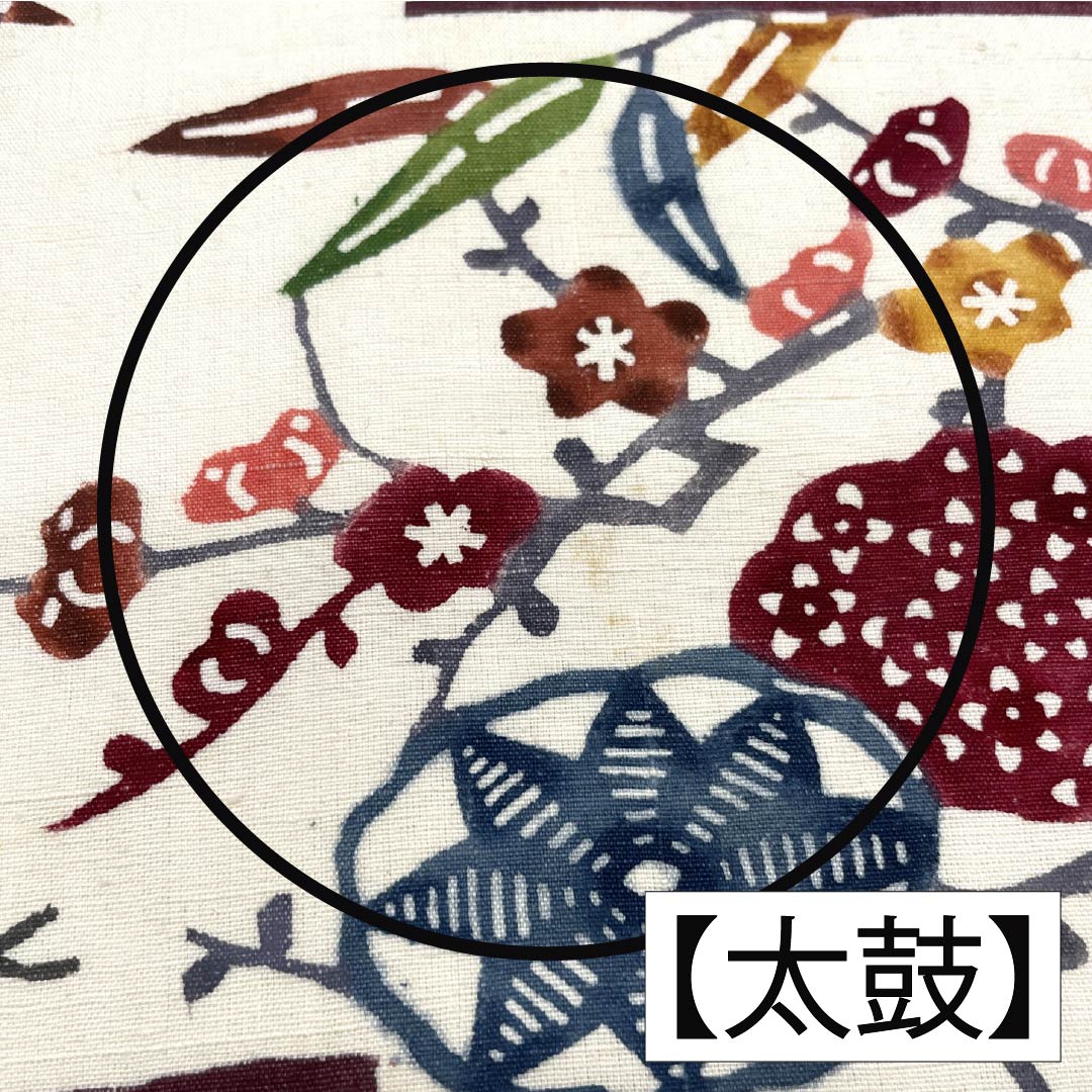 Nagoya Obi, Pure Silk, B-Rank, Kyoto Bingata Pattern, Tsumugi Fabric, Ryukyu Pattern, Length 375cm, Six-Ply, Casual, White, 1124009854311, Nagoya Style
