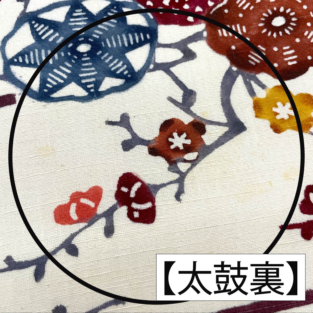 Nagoya Obi, Pure Silk, B-Rank, Kyoto Bingata Pattern, Tsumugi Fabric, Ryukyu Pattern, Length 375cm, Six-Ply, Casual, White, 1124009854311, Nagoya Style
