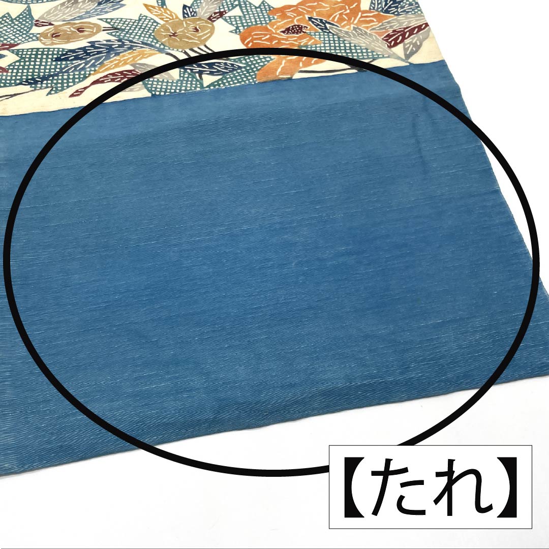 名古屋帯 正絹 Bランク 乳白色(にゅうはくしょく) 京紅型 染め帯 草花模様 帯丈349cm 六通 カジュアル クリーム系 1124009934315 名古屋仕立て