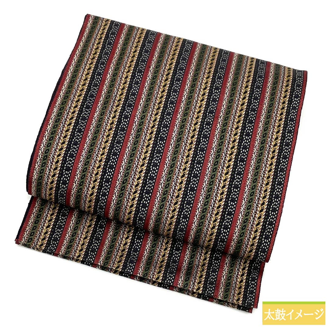 Nagoya obi, genuine silk, S rank, stripes, obi length 357cm, zen-tsu, casual, gradient, 1124011192399, matsuba仕立て
