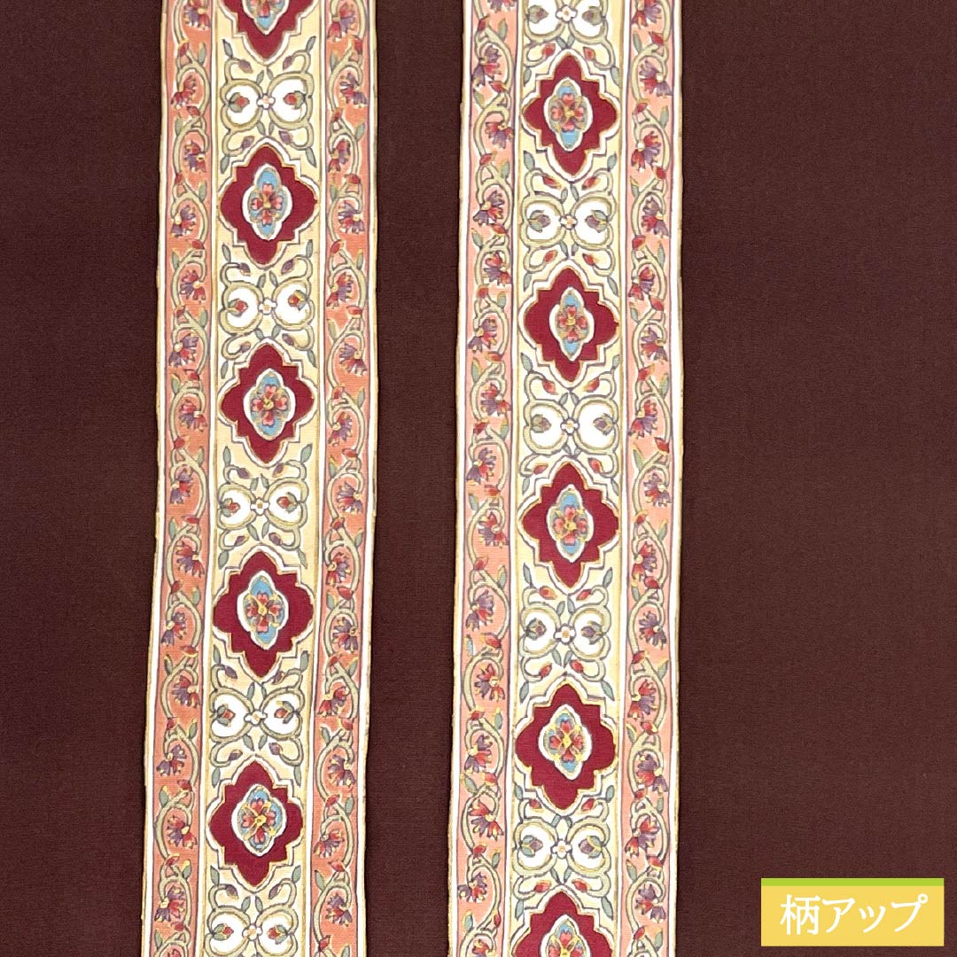 Nagoya obi, genuine silk, Rank A, Nagoya tailoring, Kurokoubai (dark plum) dyed obi, Shioze, Sarasa, Obi length 379cm, point pattern, semi-formal, brown family, 1124012073314