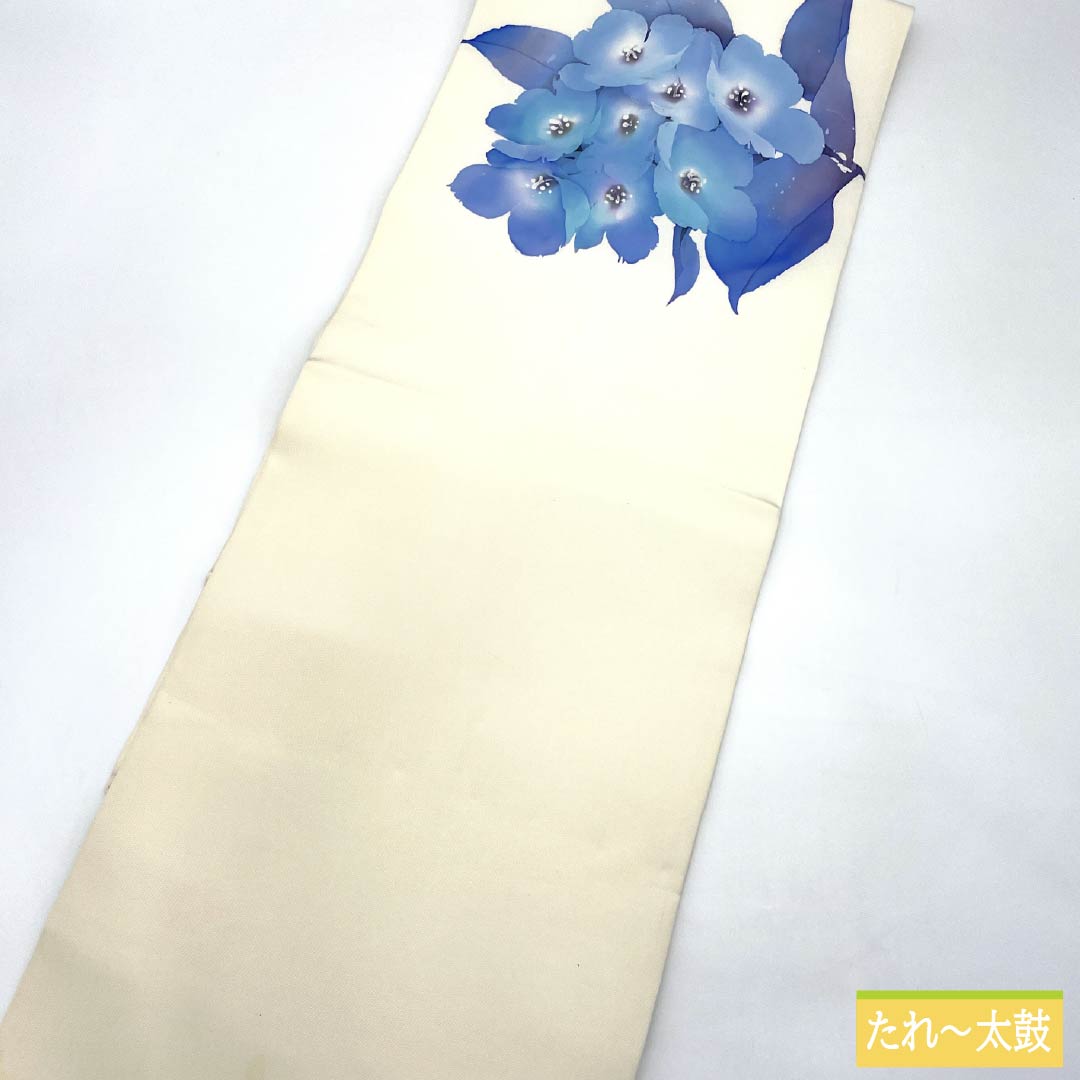 名古屋帯 正絹 Bランク 乳白色(にゅうはくしょく) 染め帯 塩瀬 洋花柄 帯丈357cm ポイント柄 セミフォーマル 白系 1124011533311 名古屋仕立て