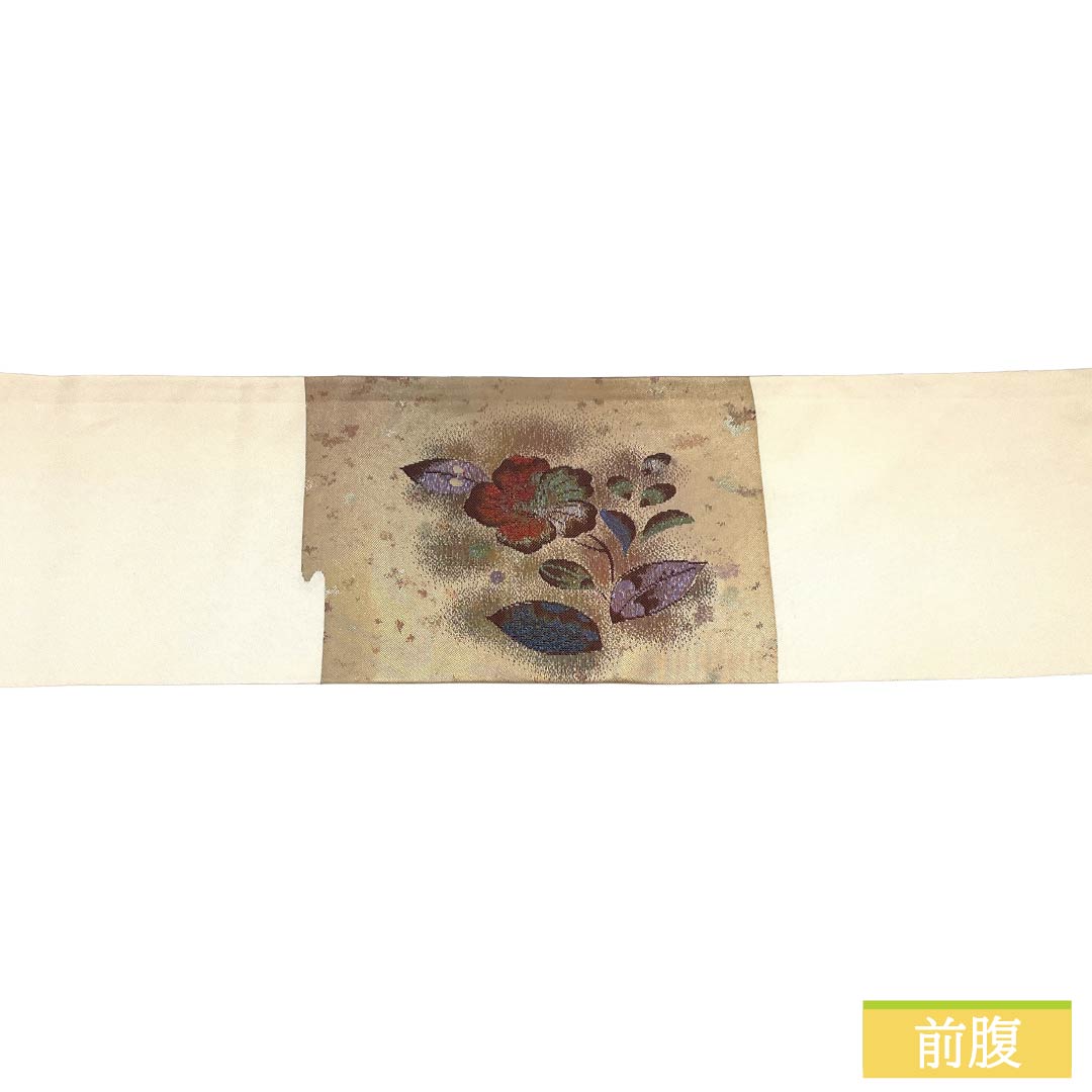 名古屋帯 正絹 Aランク 名古屋仕立て 乳白色(にゅうはくしょく) 古典柄 辻ヶ花 しつけ付き 帯丈360cm ポイント柄 セミフォーマル 白系 1124012653311