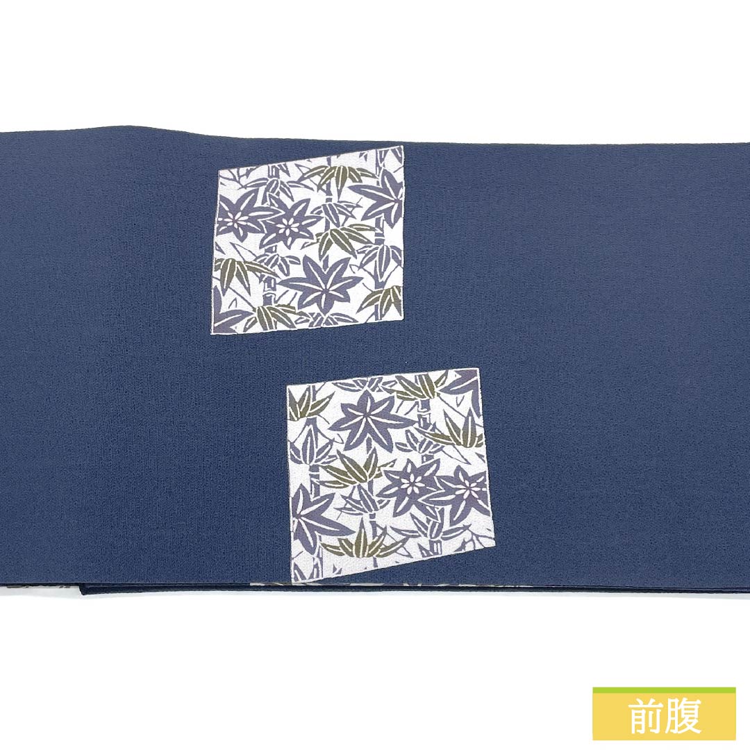 Nagoya obi, genuine silk, A rank, steel color, stencil-dyed, Echigo stencil dyeing, bamboo pattern, length 388cm, partial pattern, casual, gray tones, 1124011173422, open-ended construction
