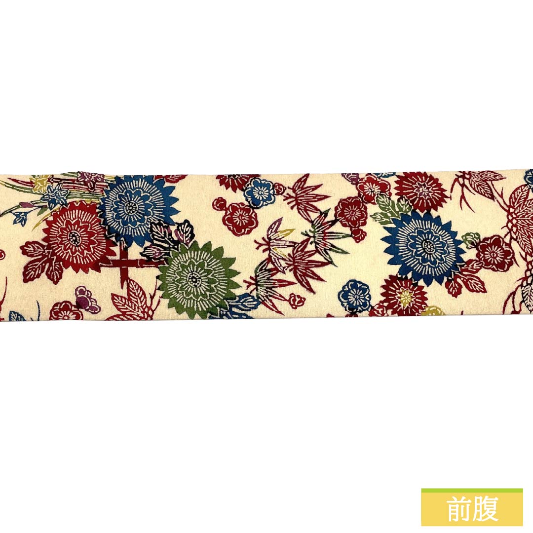 Nagoya Obi, genuine silk, A rank, Nagoya tailoring, Tokyo Shiracha-iro (light beige) with Katazome dyeing, Shitan-iro (rosewood) classic pattern, obi length 348cm, full pattern, casual, cream系, 1124011973315