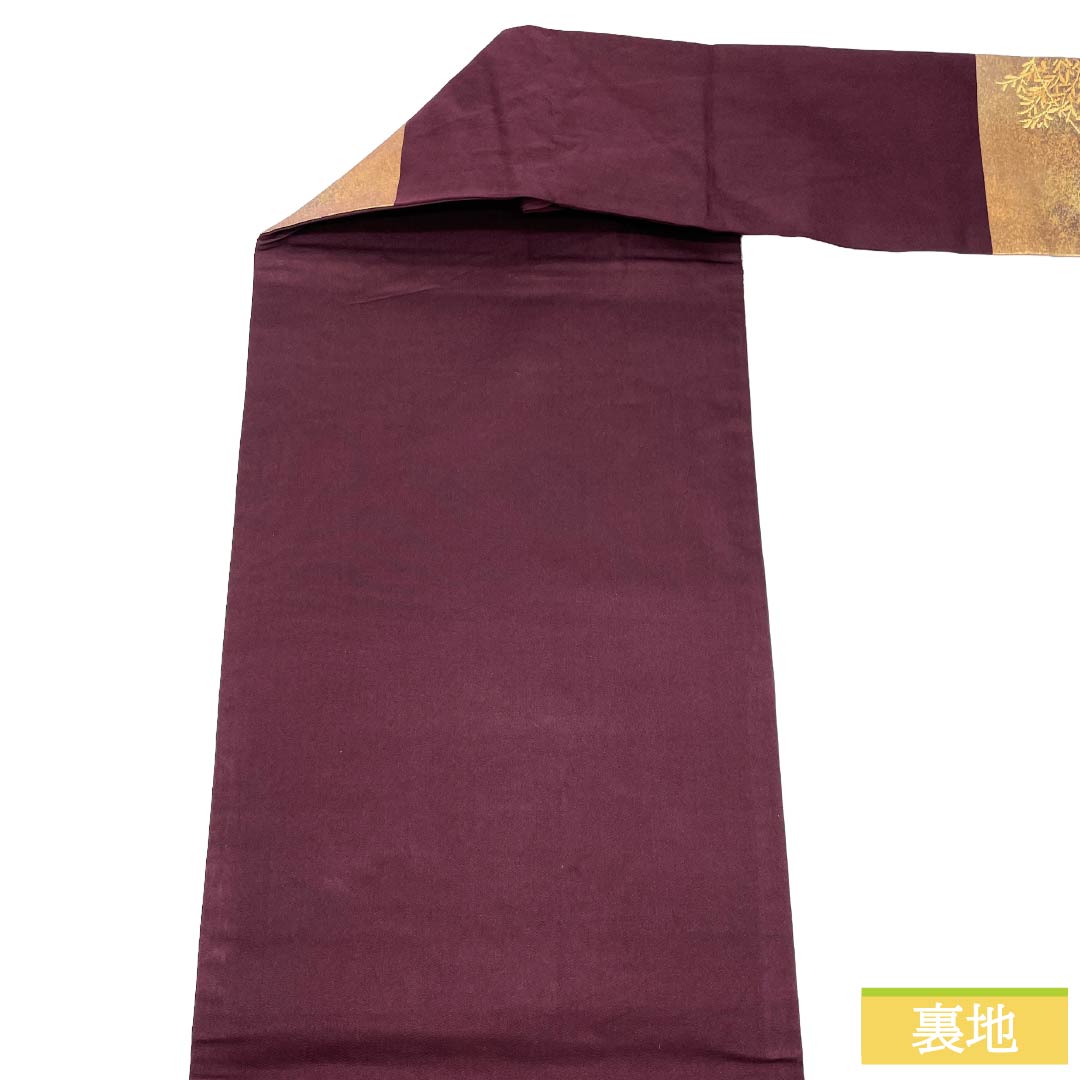 名古屋帯 正絹 Aランク 名古屋仕立て 金色(きんいろ) 古典柄 ススキ 帯丈353cm ポイント柄 セミフォーマル グラデーション系 1124012753399