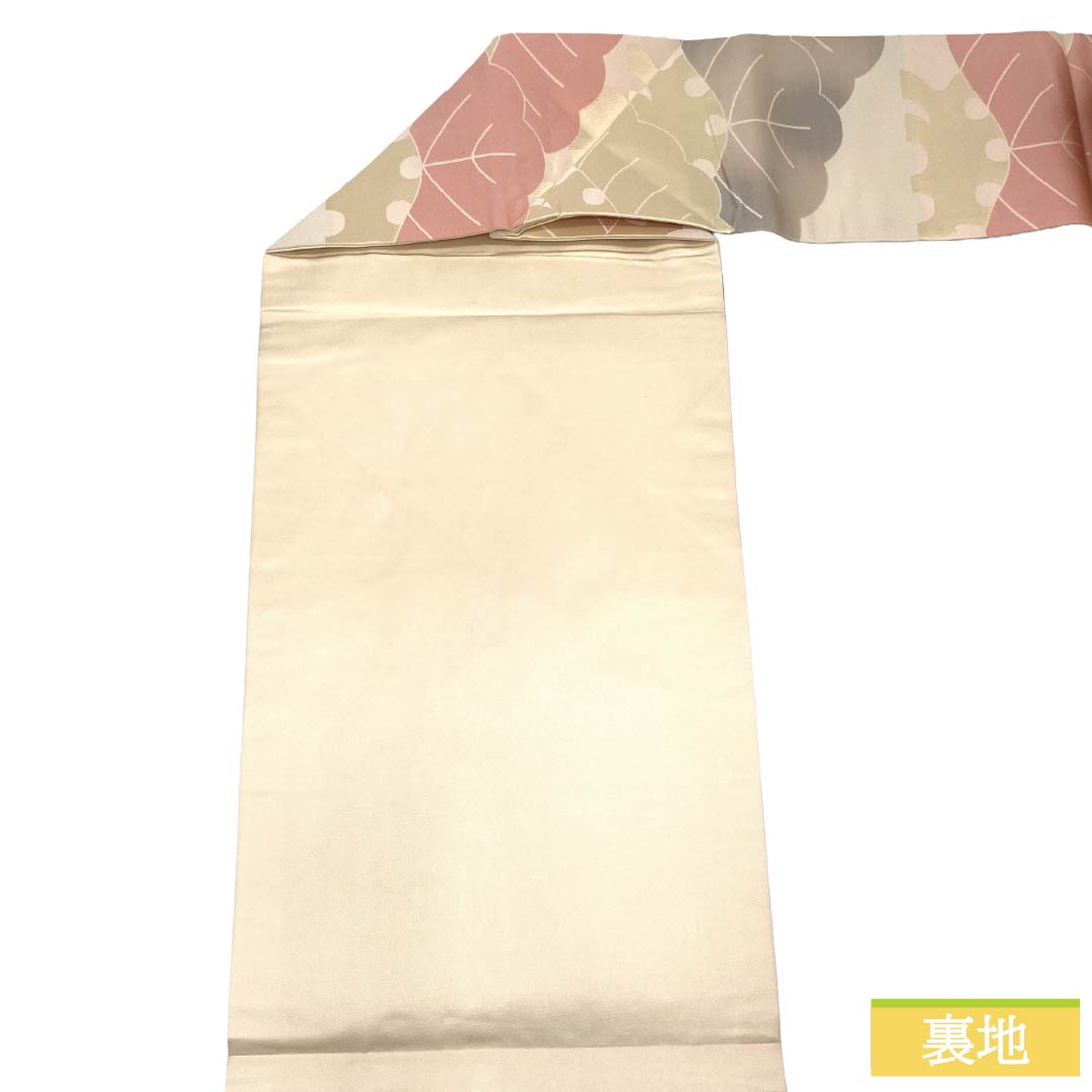名古屋帯 正絹 Sランク 名古屋仕立て 乳白色(にゅうはくしょく) 古典柄 三階松 帯丈353cm 六通 セミフォーマル クリーム系 1124012662315