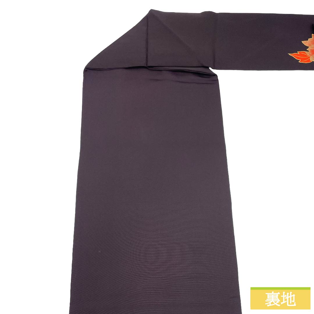名古屋帯 正絹 Aランク 名古屋仕立て 紫黒色(しこくしょく) 作家物 花柄 牡丹 帯丈365cm ポイント柄 セミフォーマル 紫系 1124011703320