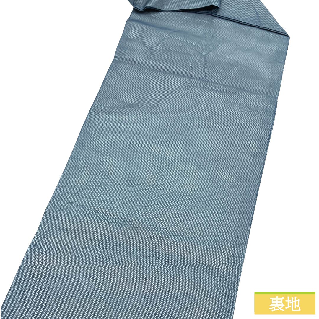 名古屋帯 正絹 Aランク 名古屋仕立て 鉄紺色(てつこんいろ) 夏帯 茶道 茶碗 帯丈358cm ポイント柄 カジュアル 紺系 1124012843318
