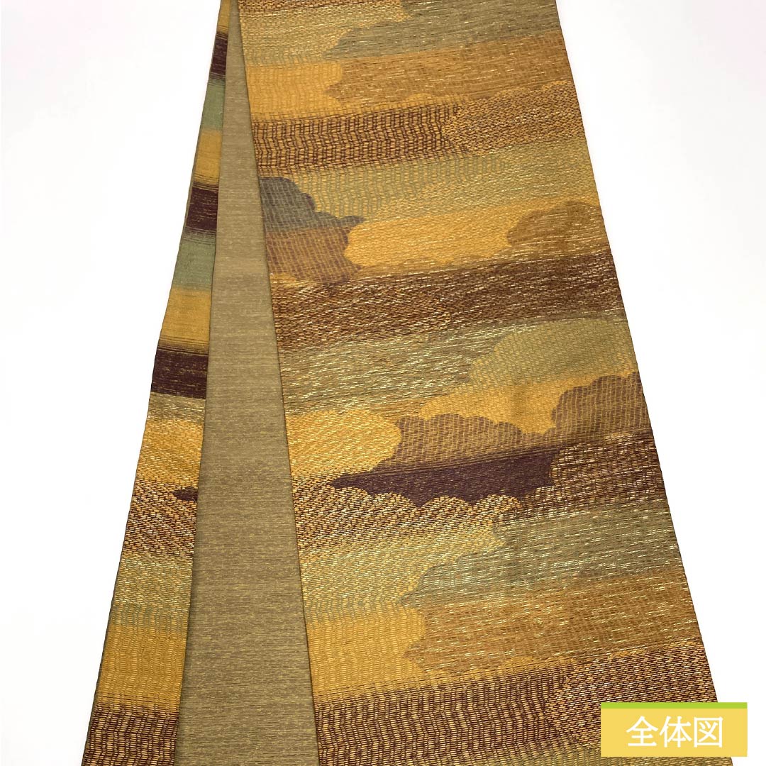 A-Rank Silk Fukuro Obi, Colored Kasane, Nishijin Woven, Authentic Mud-Dyed Fukuro Obi, Cloud Pattern, 430cm Long, Six-Ply, Casual, Gradient Pattern, Item Number: 1123015853399