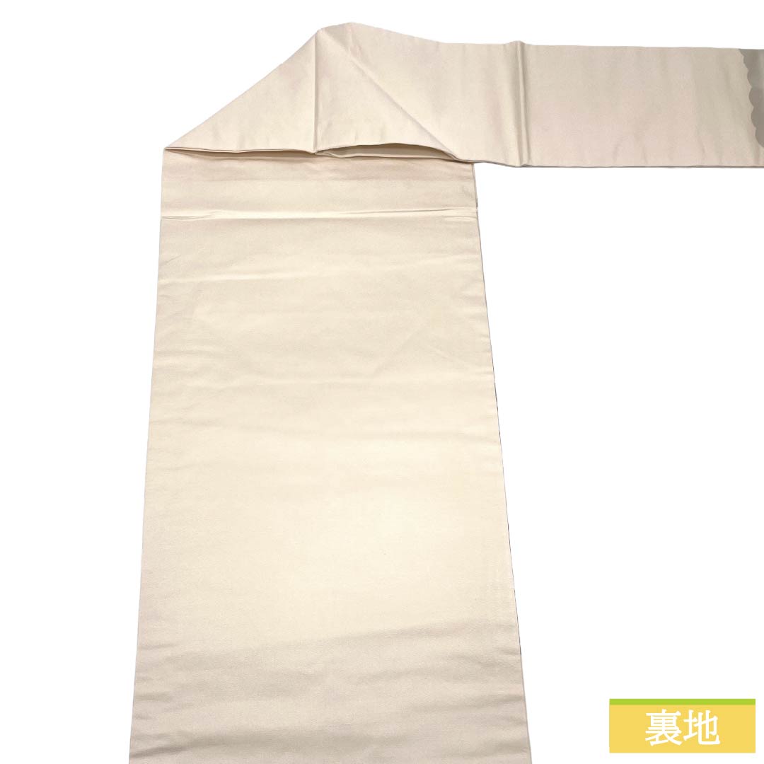 名古屋帯 正絹 Aランク 名古屋仕立て 生成り色(きなりいろ) 古典柄 帯丈362cm ポイント柄 セミフォーマル 白系 1124012803311