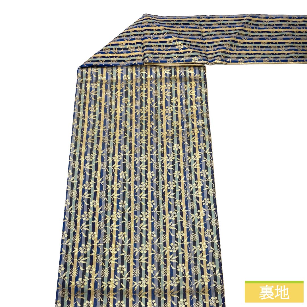 Nagoya obi, genuine silk, S rank, Nagoya tailoring, sasazuru, sho-chiku-bai, obi length 347cm, full-pattern, semi-formal, gradient, 1124011772399