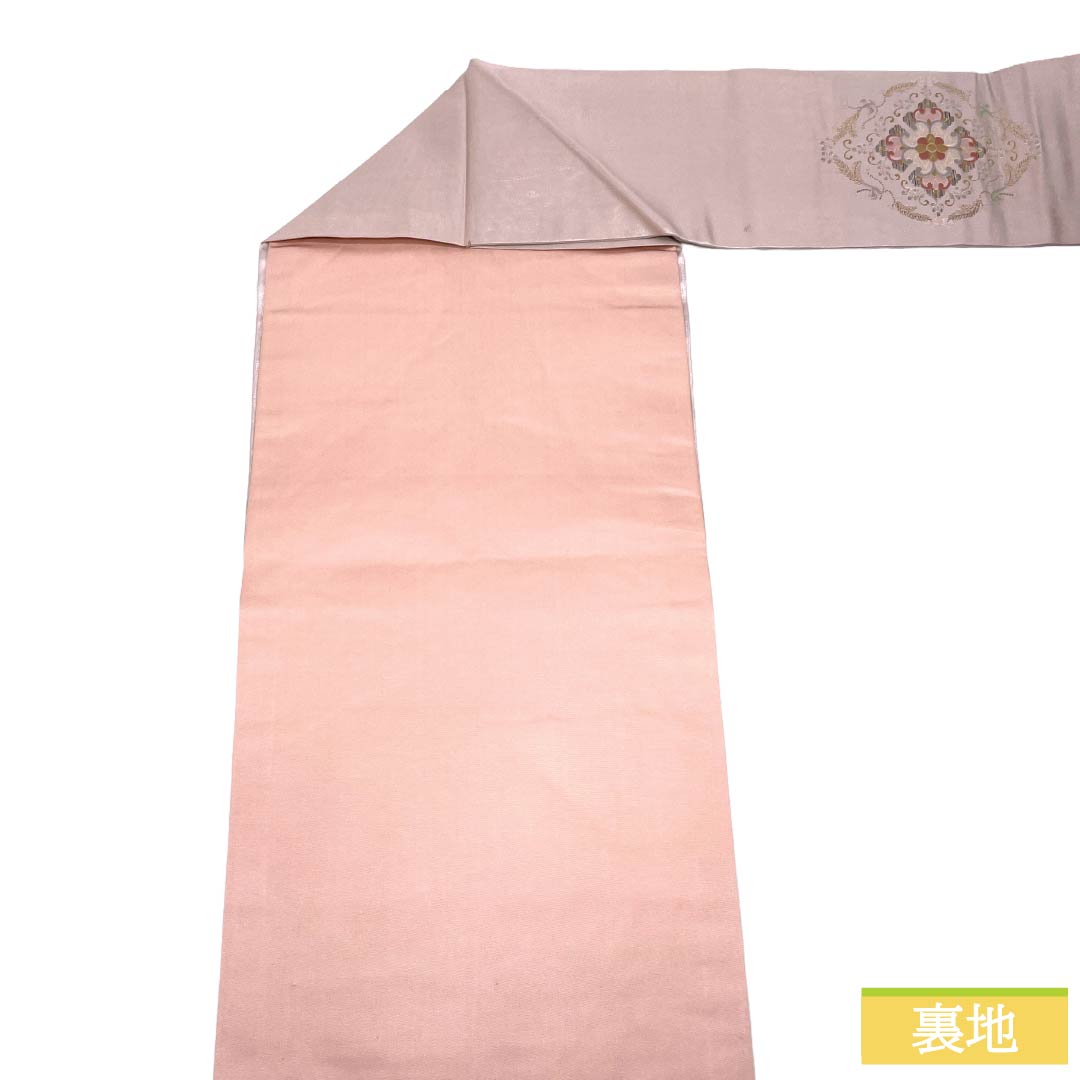 名古屋帯 正絹 Aランク 名古屋仕立て 桜色(さくらいろ) 古典柄 花柄 帯丈361cm ポイント柄 セミフォーマル ピンク系 1124012703313