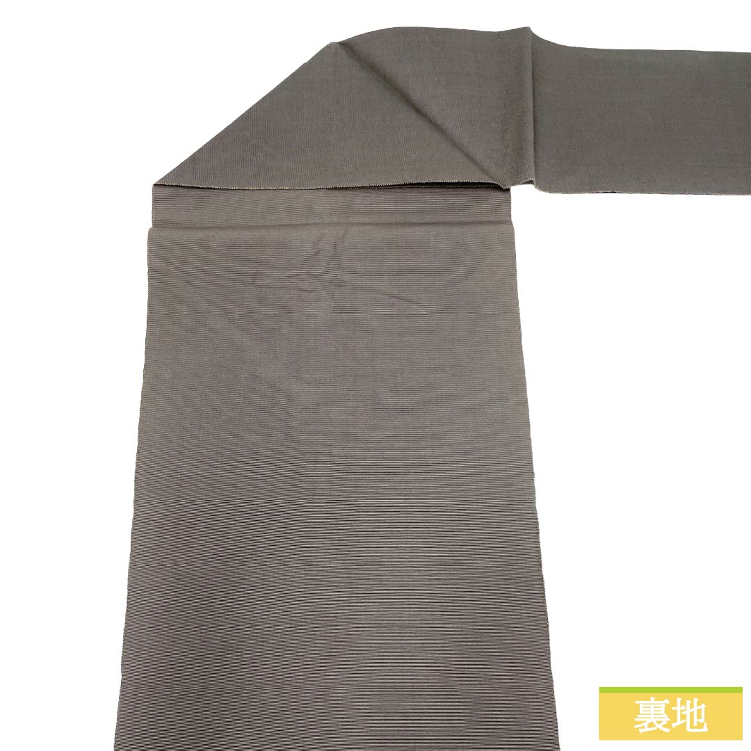 Nagoya Obi, genuine silk, A rank, Nagoya tailoring, geometric pattern, obi length 356cm, partial pattern, casual, gray-based, 1124012503322