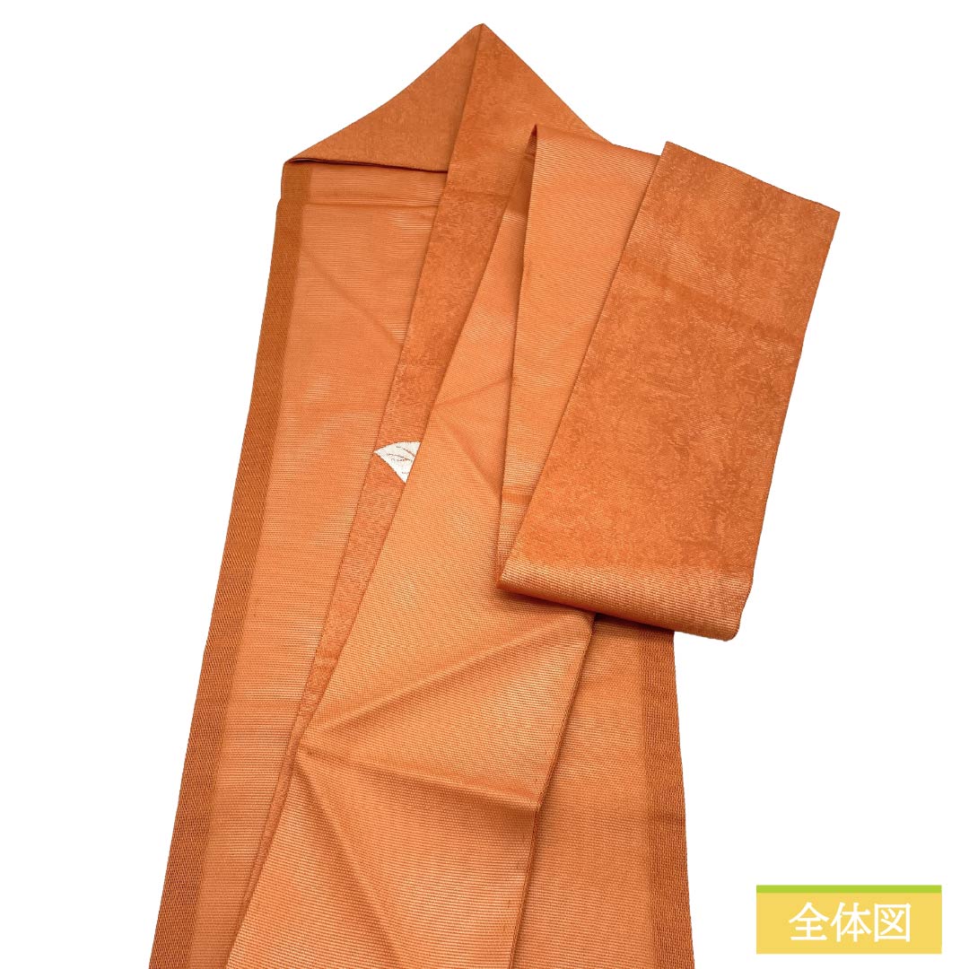 名古屋帯 正絹 Aランク 名古屋仕立て 鉛丹色(えんたんいろ) 夏帯 木の実 南天 帯丈362cm ポイント柄 セミフォーマル 橙系 1124012973326