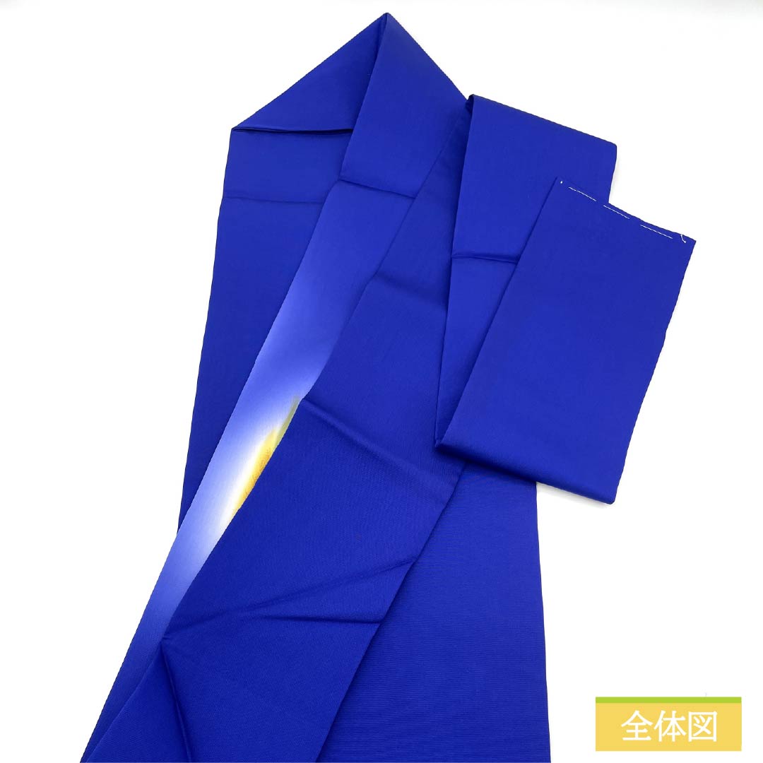 Nagoya obi, genuine silk, A rank, bellflower color (kikyō-iro), dyed obi, shioze, landscape pattern, obi length 361cm, focal pattern, semi-formal, blue tones, 1124011463317, Nagoya-style tailoring