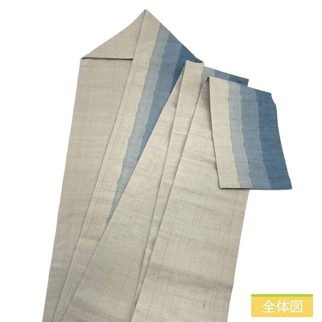 名古屋帯 正絹 Aランク 名古屋仕立て 絹鼠色(きぬねずいろ) 染め帯 紬地 唐辛子 帯丈427cm ポイント柄 カジュアル グレー系 1124011763422