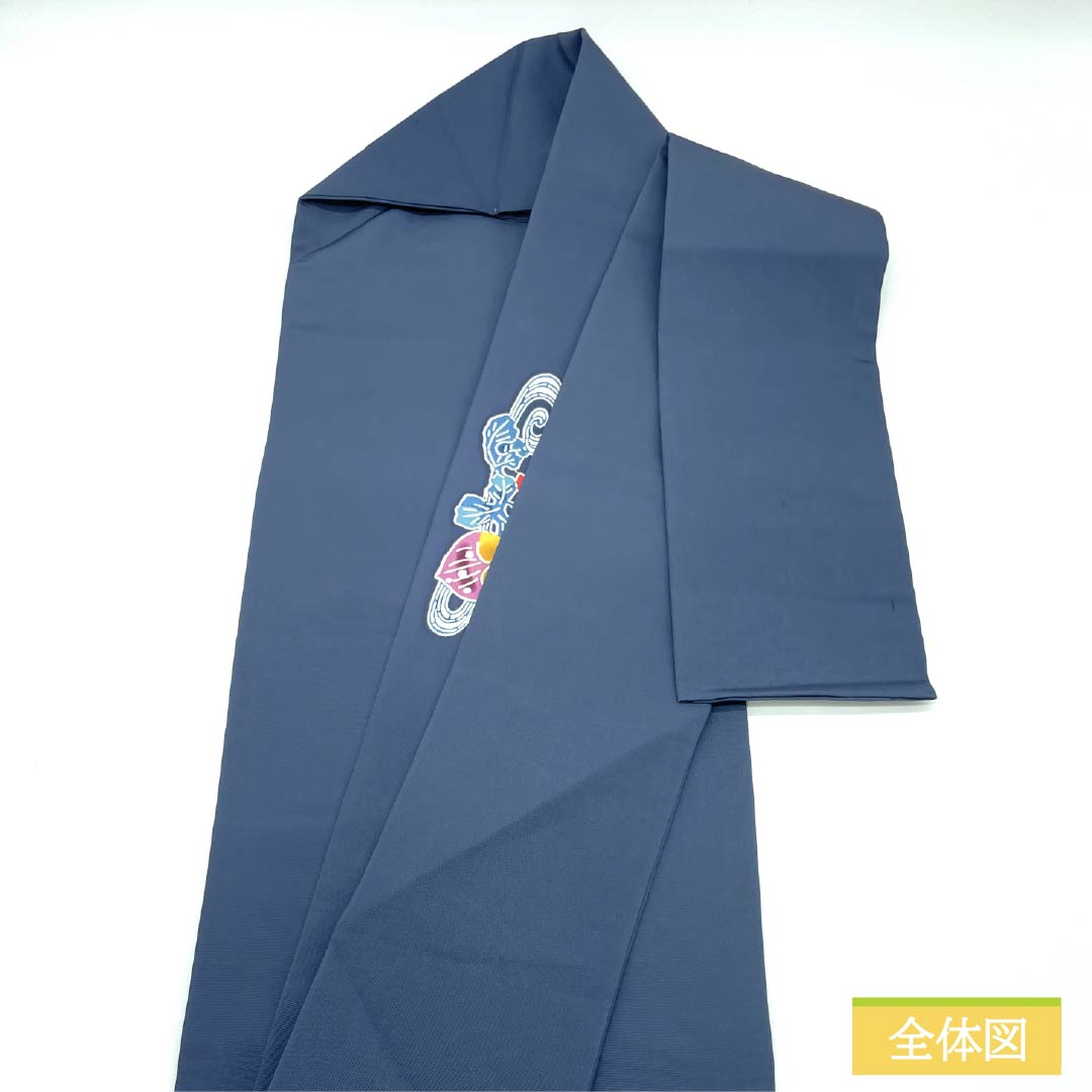 Nagoya obi, genuine silk, A rank, kontobi-iro (dark reddish brown with a hint of blue), Kyo-bingata, shirase, classic pattern, obi length 340cm, point pattern, semi-formal, navy color, 1124011303318, Nagoya tailored