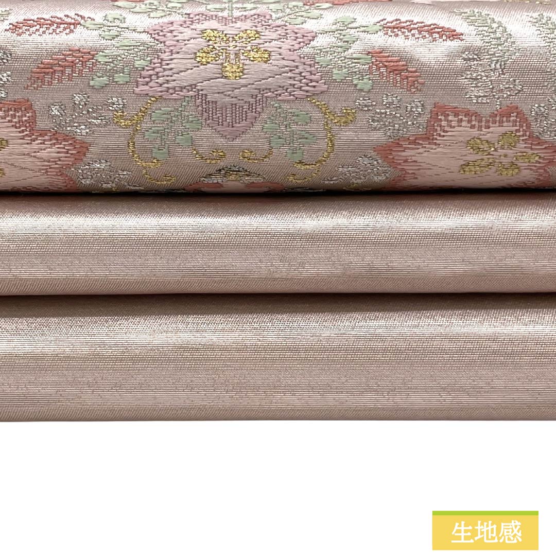 名古屋帯 正絹 Aランク 名古屋仕立て 桜色(さくらいろ) 古典柄 花柄 帯丈361cm ポイント柄 セミフォーマル ピンク系 1124012703313