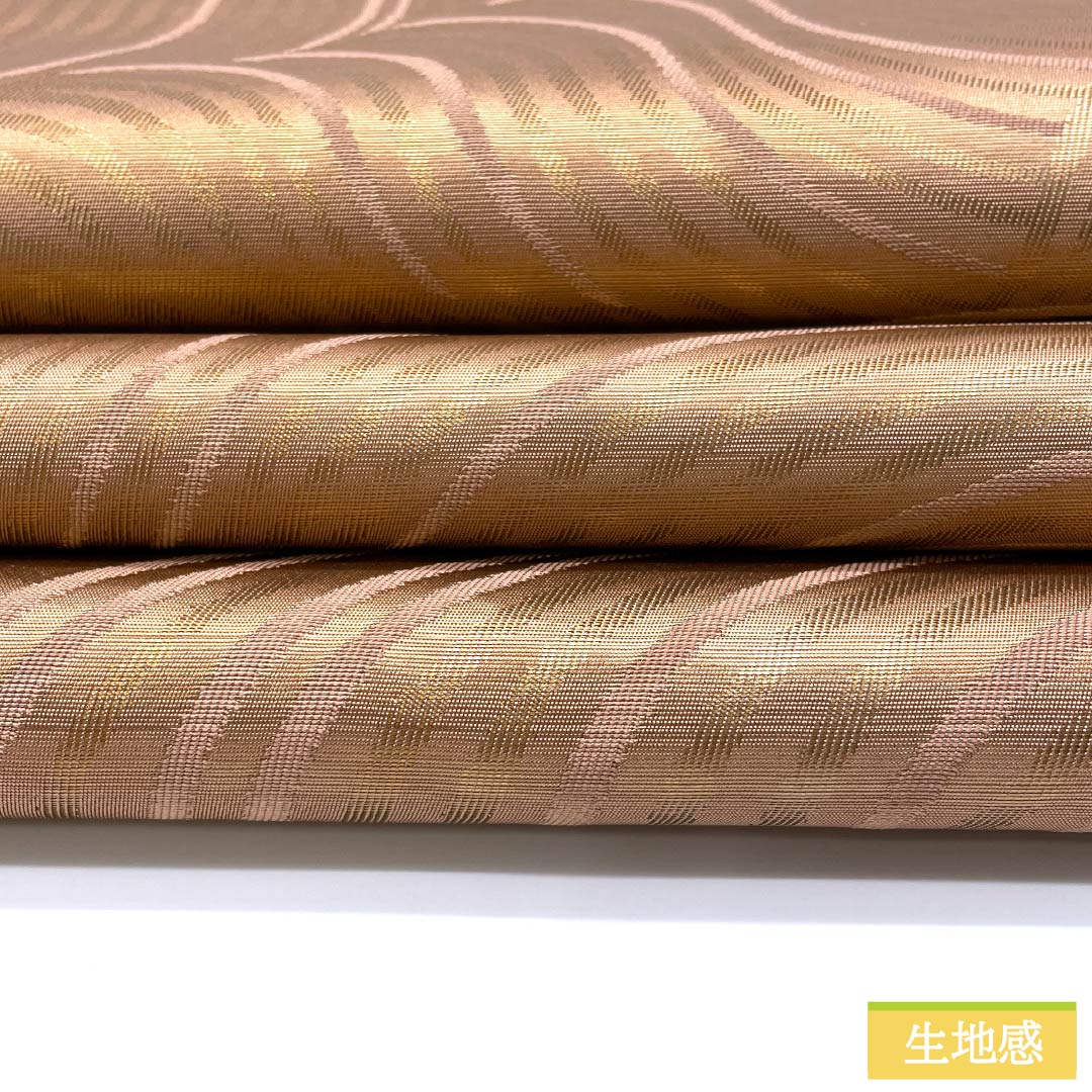 Fukuro Obi, Pure Silk, Light Red, Nishijin Weave, Waves, Length 432cm, S Rank, Six-way, Semi-formal, Pink, 1123012882313