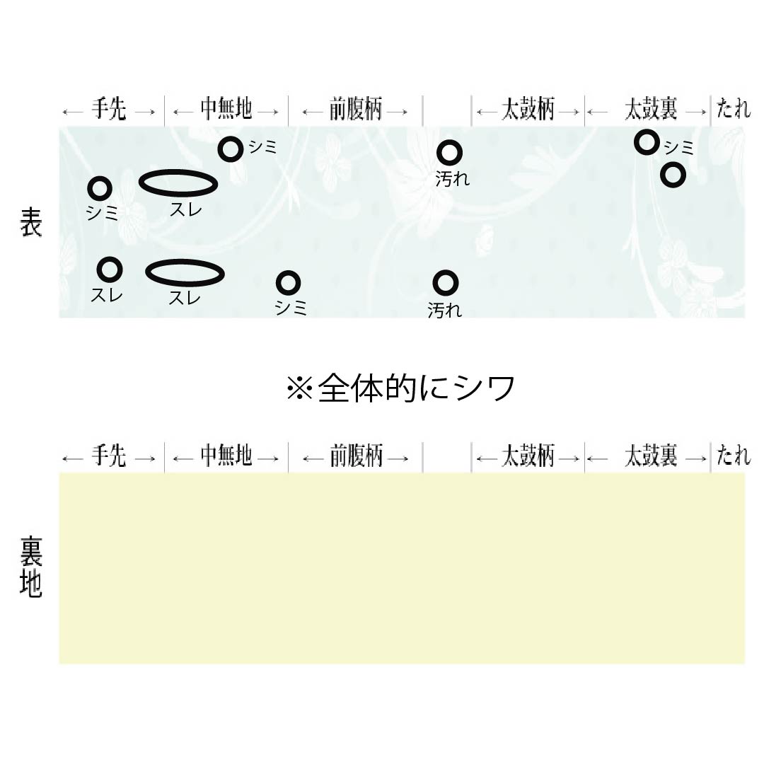 名古屋帯 正絹 Bランク 名古屋仕立て 似紫色(にせむらさきいろ) 染め帯 塩瀬 とくさ 帯丈356cm ポイント柄 セミフォーマル 紫系 1124011964320