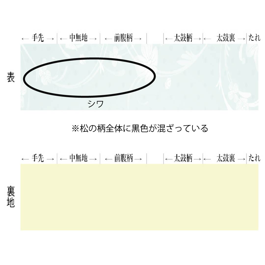 名古屋帯 正絹 Aランク 黒色 型染 松 古典柄 帯丈356cm ポイント柄 カジュアル 黒系 1124011103310 名古屋仕立て