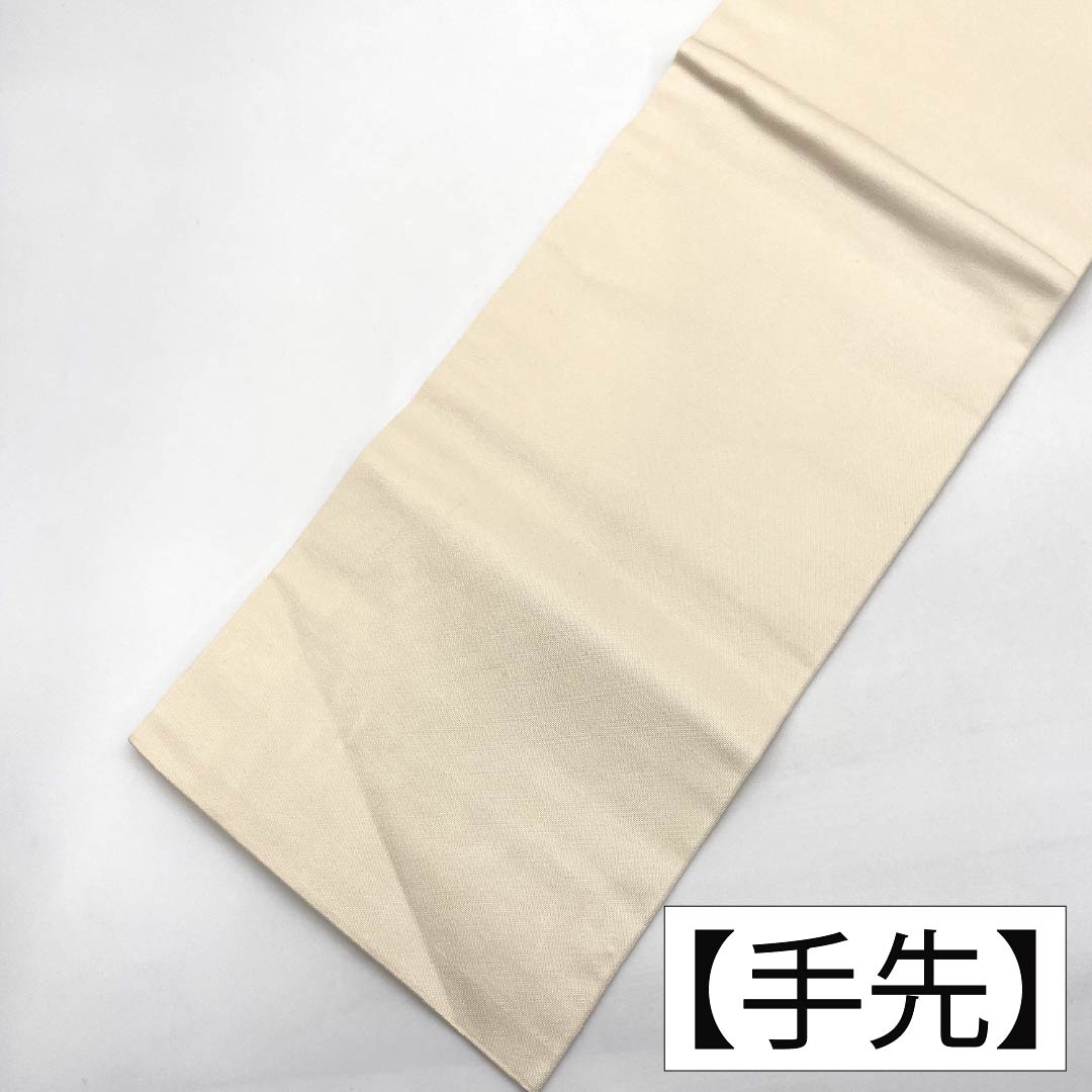 名古屋帯 正絹 Aランク 名古屋仕立て 生成り色(きなりいろ) 古典柄 帯丈362cm ポイント柄 セミフォーマル 白系 1124012803311