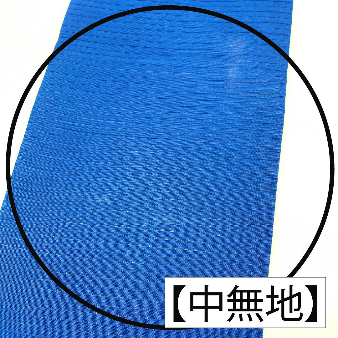 名古屋帯 正絹 Aランク 名古屋仕立て 碧瑠璃色(へきるりいろ) 夏帯 扇 花柄 帯丈362cm ポイント柄 カジュアル 青系 1124012993317