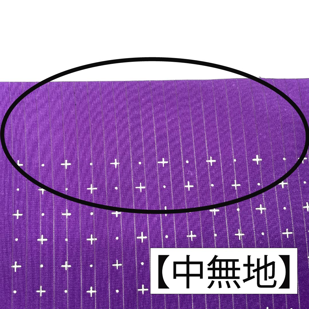 名古屋帯 正絹 Sランク 名古屋仕立て 帝王紫色(ていおうむらさきいろ) 幾何学模様 夏帯 長尺 帯丈374cm 全通 カジュアル 紫系 1124013192320