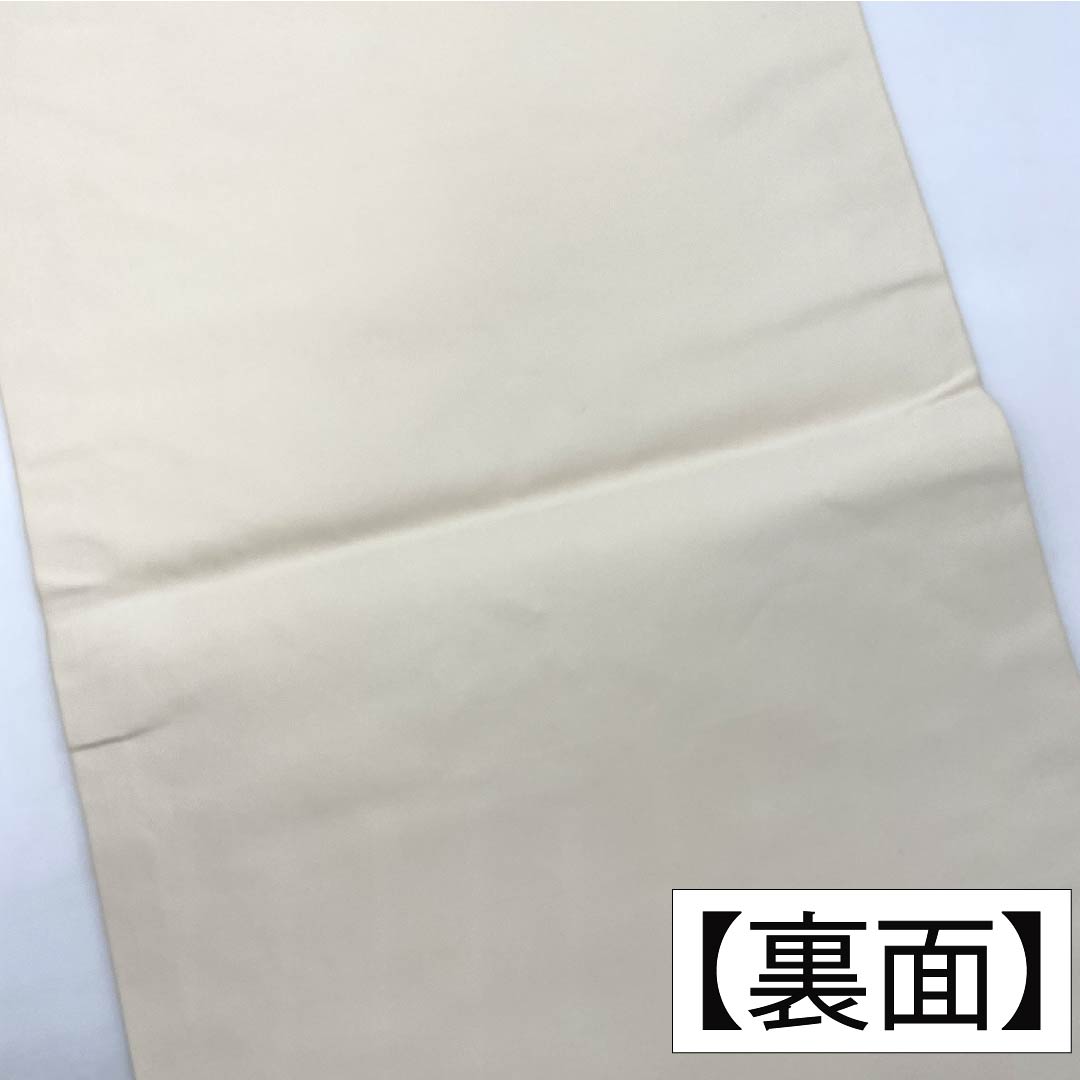 名古屋帯 正絹 Aランク 名古屋仕立て 胡粉色(ごふんいろ) 草花模様 帯丈347cm ポイント柄 セミフォーマル 白系 1124012283311