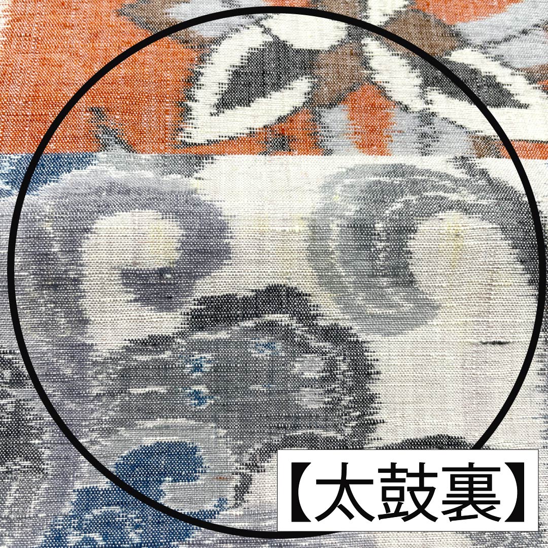 名古屋帯 正絹 Aランク 名古屋仕立て 抽象柄 紬地 帯丈362cm 六通 カジュアル マルチカラー 1124012793328