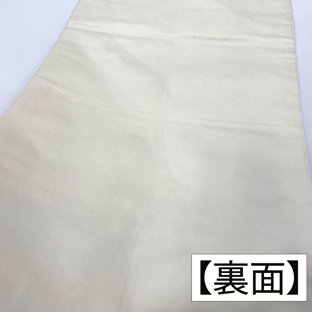 名古屋帯 正絹 Aランク 名古屋仕立て 乳白色(にゅうはくしょく) 慶長柄 古典柄 帯丈358cm 六通 セミフォーマル クリーム系 1124011853315