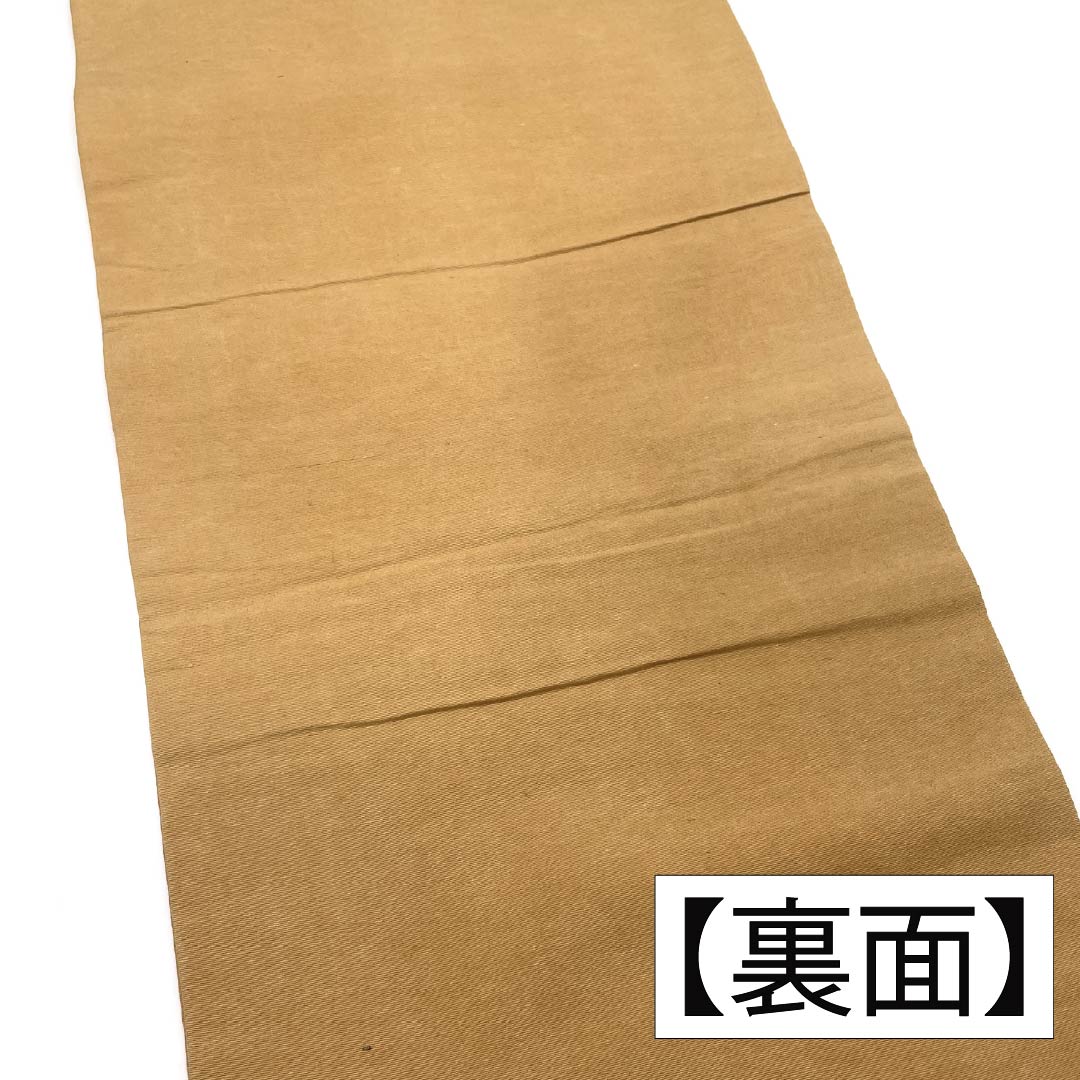 名古屋帯 正絹 Aランク 丁子色(ちょうじいろ) 京紅型 花柄 古典柄 帯丈306cm 六通 カジュアル ベージュ系 1124011133325 名古屋仕立て