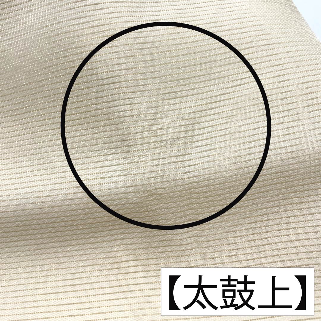 名古屋帯 正絹 Aランク 名古屋仕立て 乳白色(にゅうはくしょく) 夏帯 紐 雲 帯丈354cm ポイント柄 セミフォーマル 白系 1124013003311