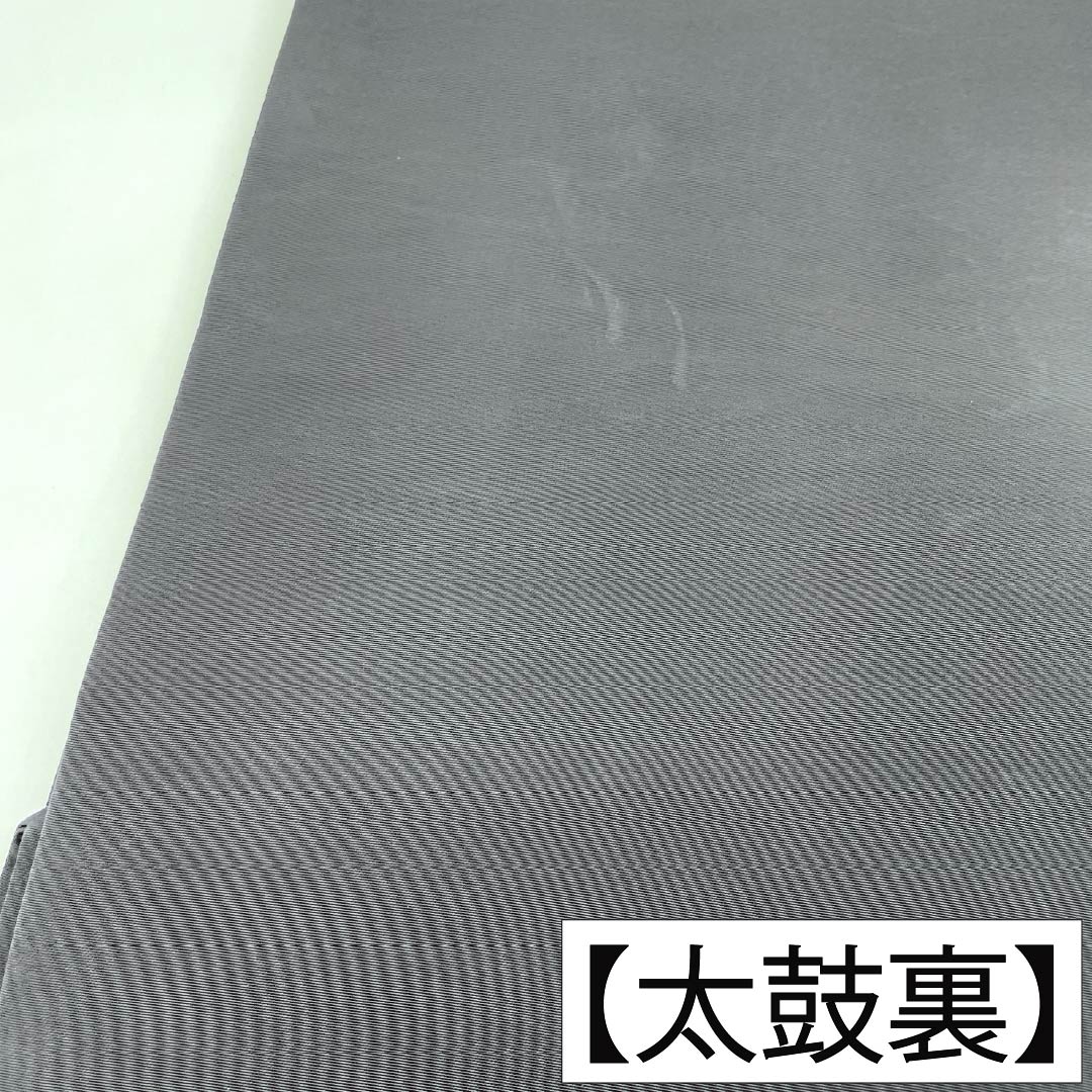 名古屋帯 正絹 Aランク 名古屋仕立て 黒鼠色(くろねずいろ) 古典柄 塩瀬 和楽器 帯丈370cm ポイント柄 セミフォーマル 黒系 1124012573310