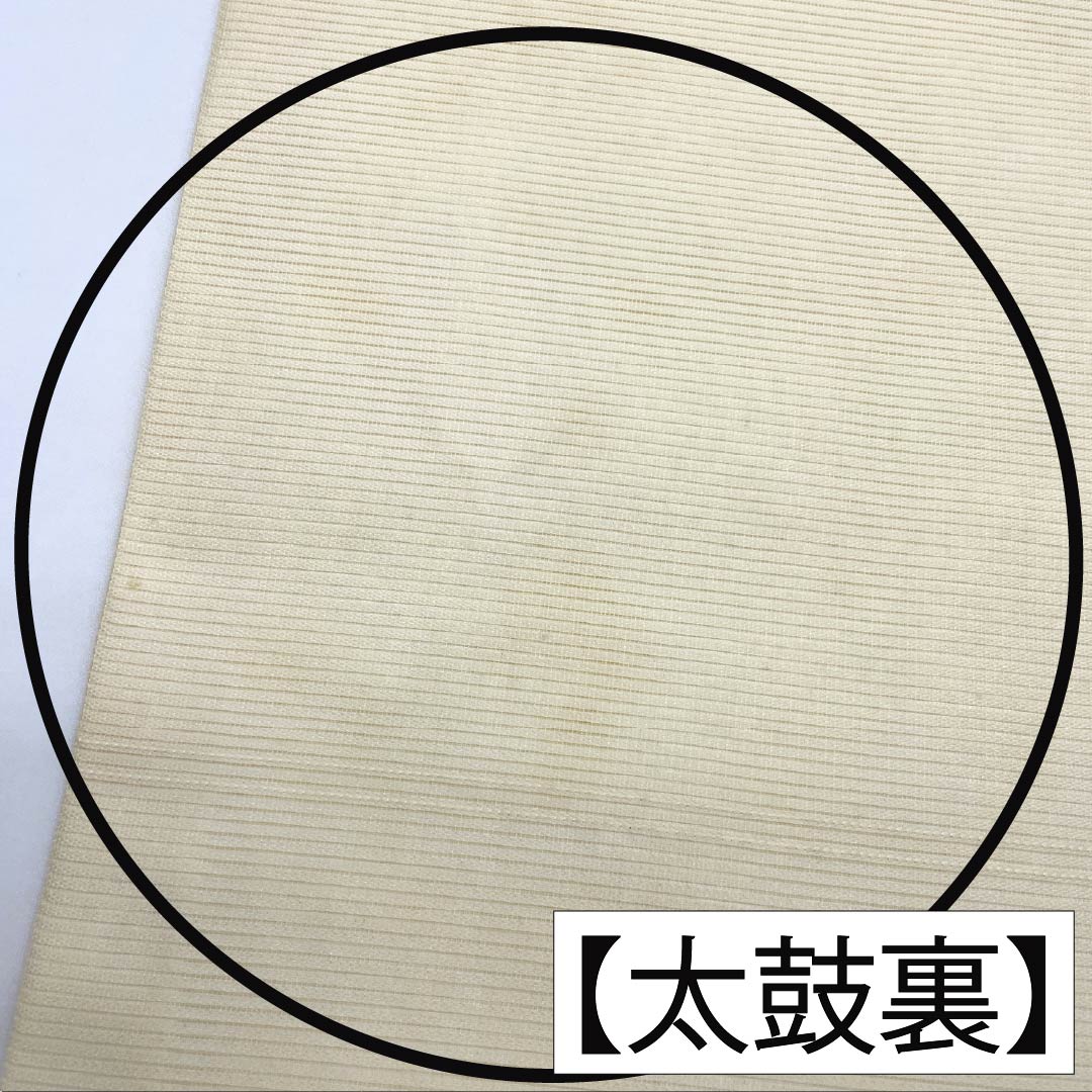 名古屋帯 正絹 Aランク 名古屋仕立て 乳白色(にゅうはくしょく) 夏帯 紐 雲 帯丈354cm ポイント柄 セミフォーマル 白系 1124013003311