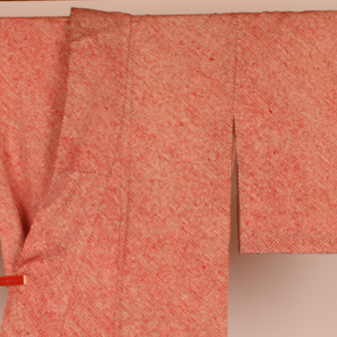 All-shibori komon, pique pattern, pure silk, A rank, lined, length 152cm, sleeve length 63cm, red, 1115000033212