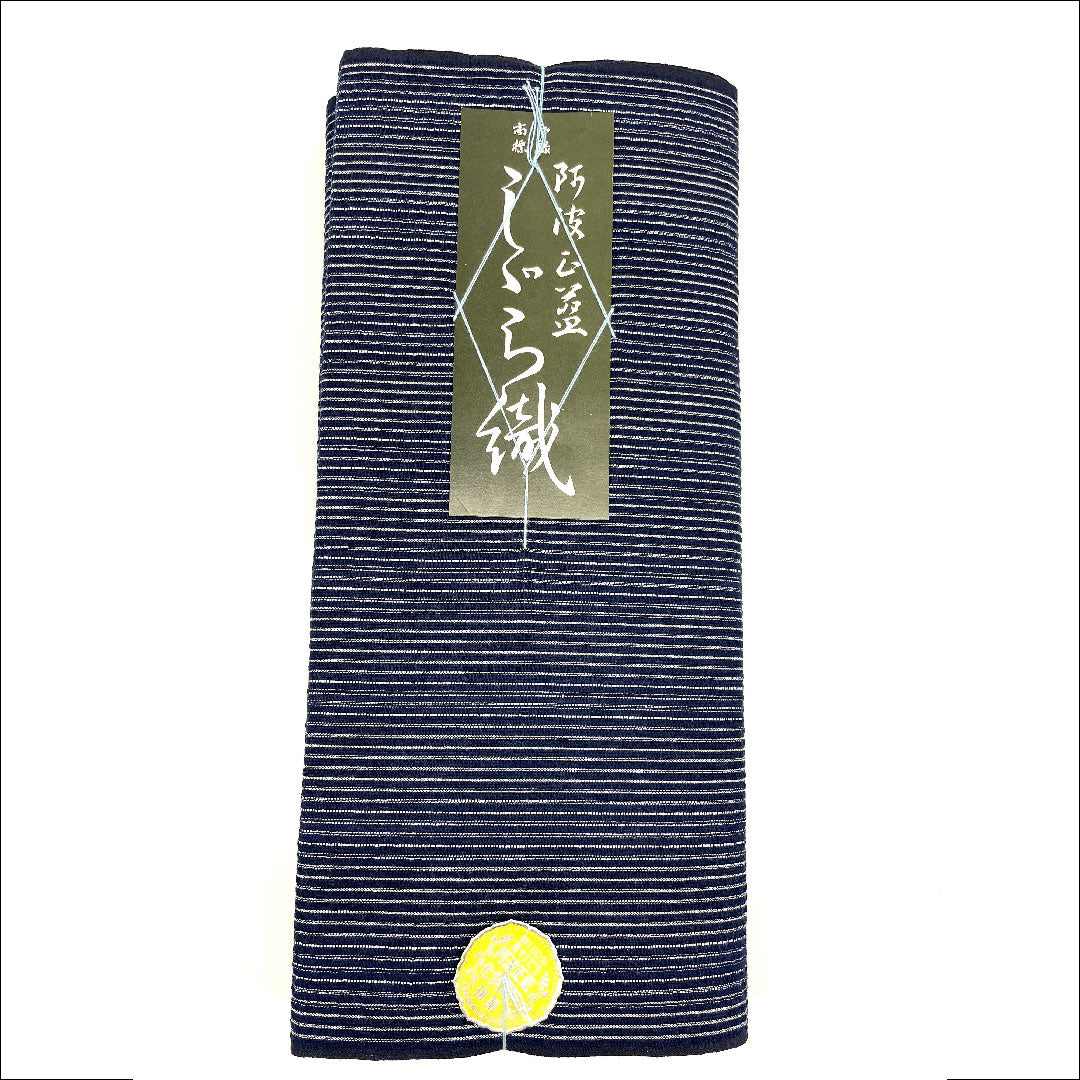 浴衣 阿波しじら 格子 反物 無形文化財 木綿 Sランク 単衣 紺系 1118000562118