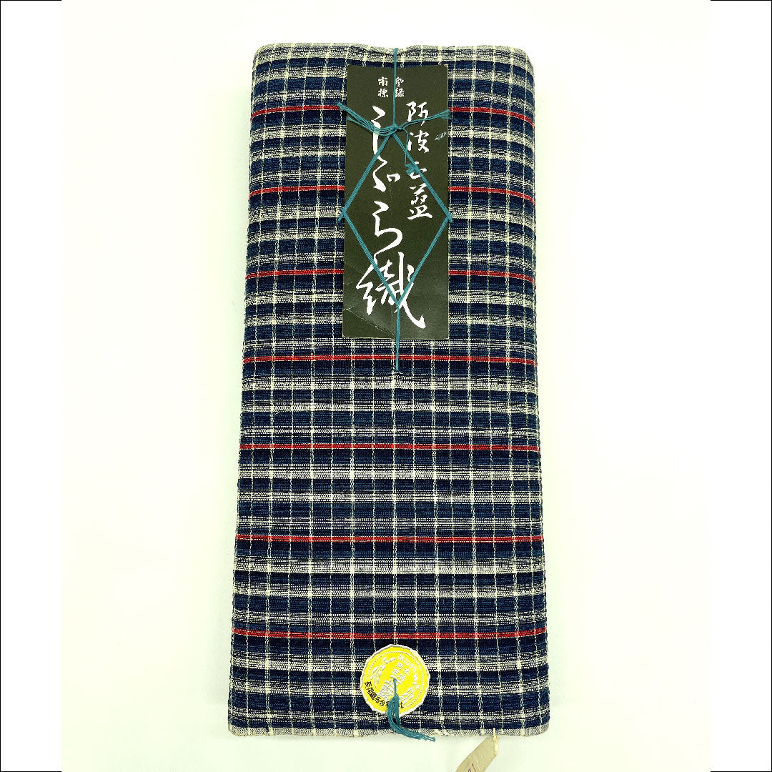 Yukata Awa Shijira Checkered Fabric Intangible Cultural Property Cotton S Rank Single Layer Navy Blue 1118000522118