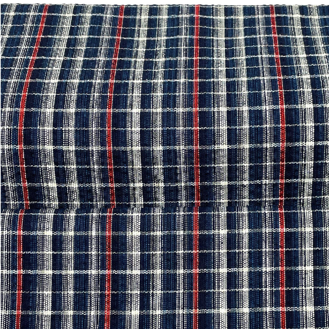 Yukata Awa Shijira Checkered Fabric Intangible Cultural Property Cotton S Rank Single Layer Navy Blue 1118000522118