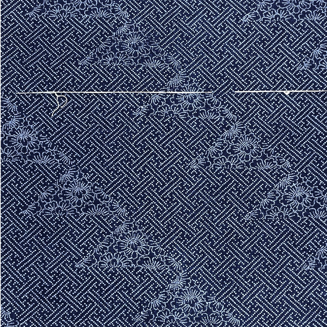 Yukata Chikusen Fabric Flower Saaya Pattern Cotton S Rank Single Layer Navy Blue 1118000482118