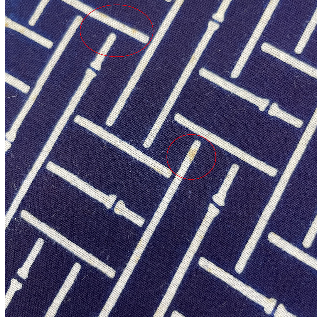 Yukata Chikusen Fabric Checkered Bamboo Pattern Cotton A Rank Single Layer Navy Blue 1118000453118
