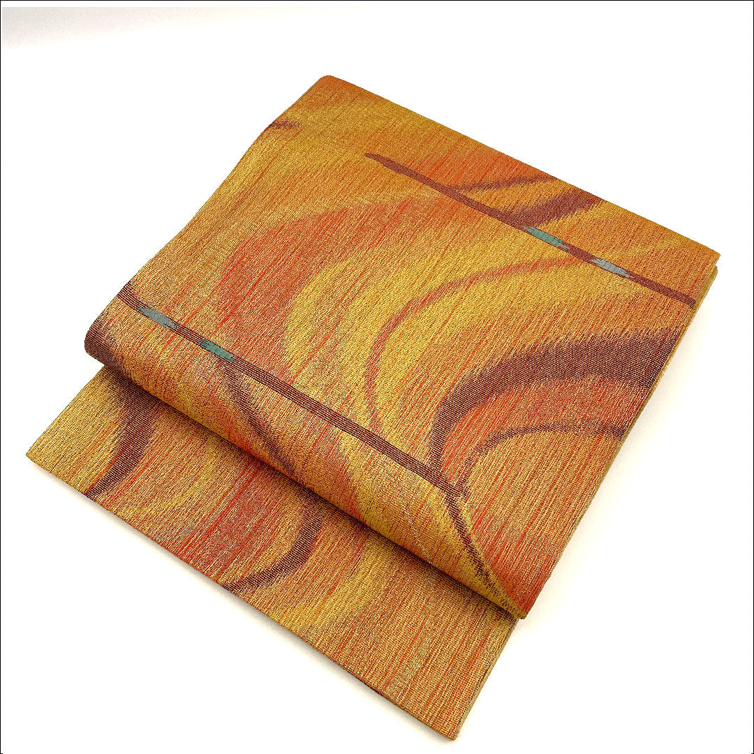 Fukuro Obi (Flowing Water) Length 434cm Pure Silk S Rank Six-way Casual Brown 1123002322314