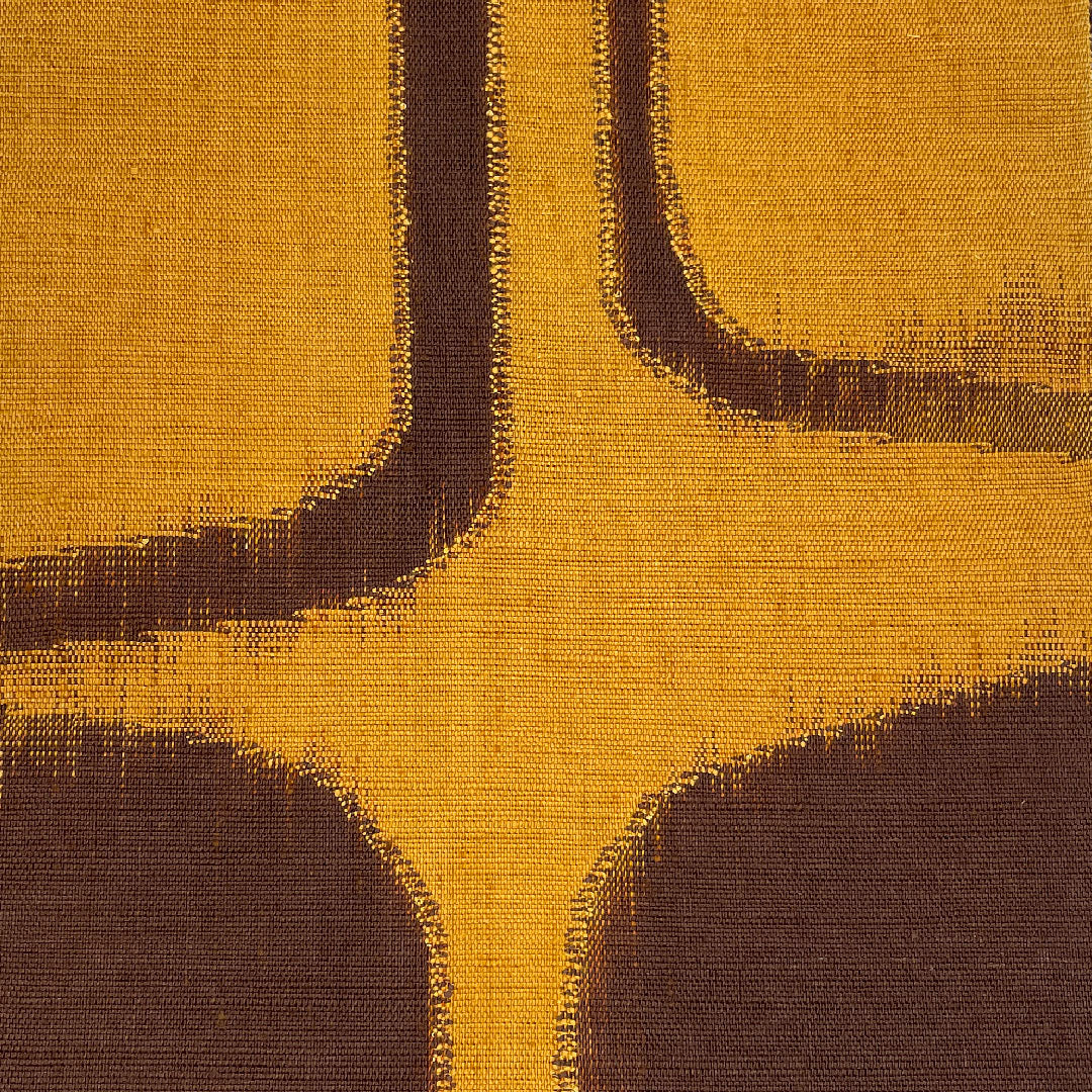 Nagoya Obi, Abstract Pattern, Tsumugi, Obi Length 365cm, Pure Silk, S Rank, Six-pass, Casual, Brown, 1124000232314, Matsuba Style