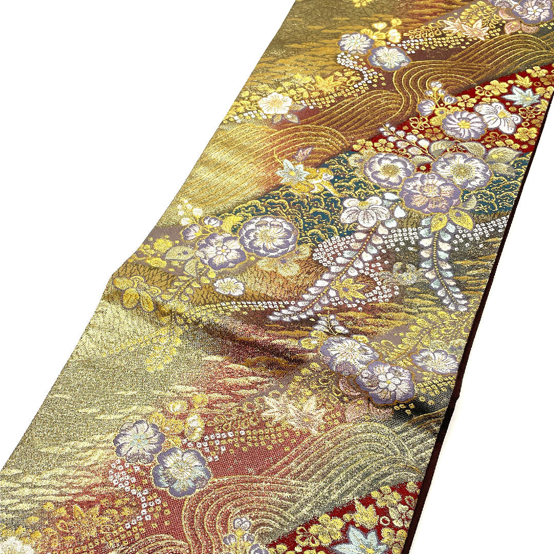Fukuro Obi Tsujigahana Obi Length 433cm Pure Silk S Rank Six-way Formal Gold 1123001922321