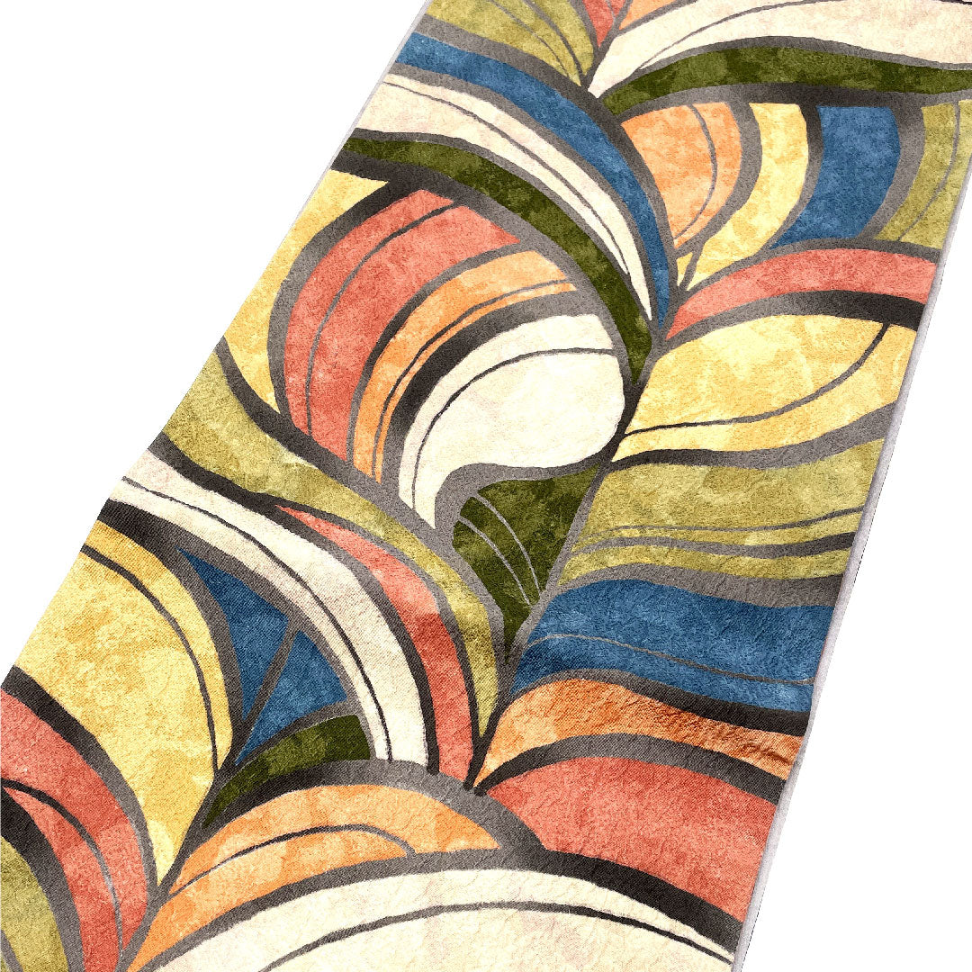 Fukuro Obi, Abstract Pattern, Colorful, Length 431cm, Pure Silk, S Rank, Full Length, Casual, Gray, 1123001722322