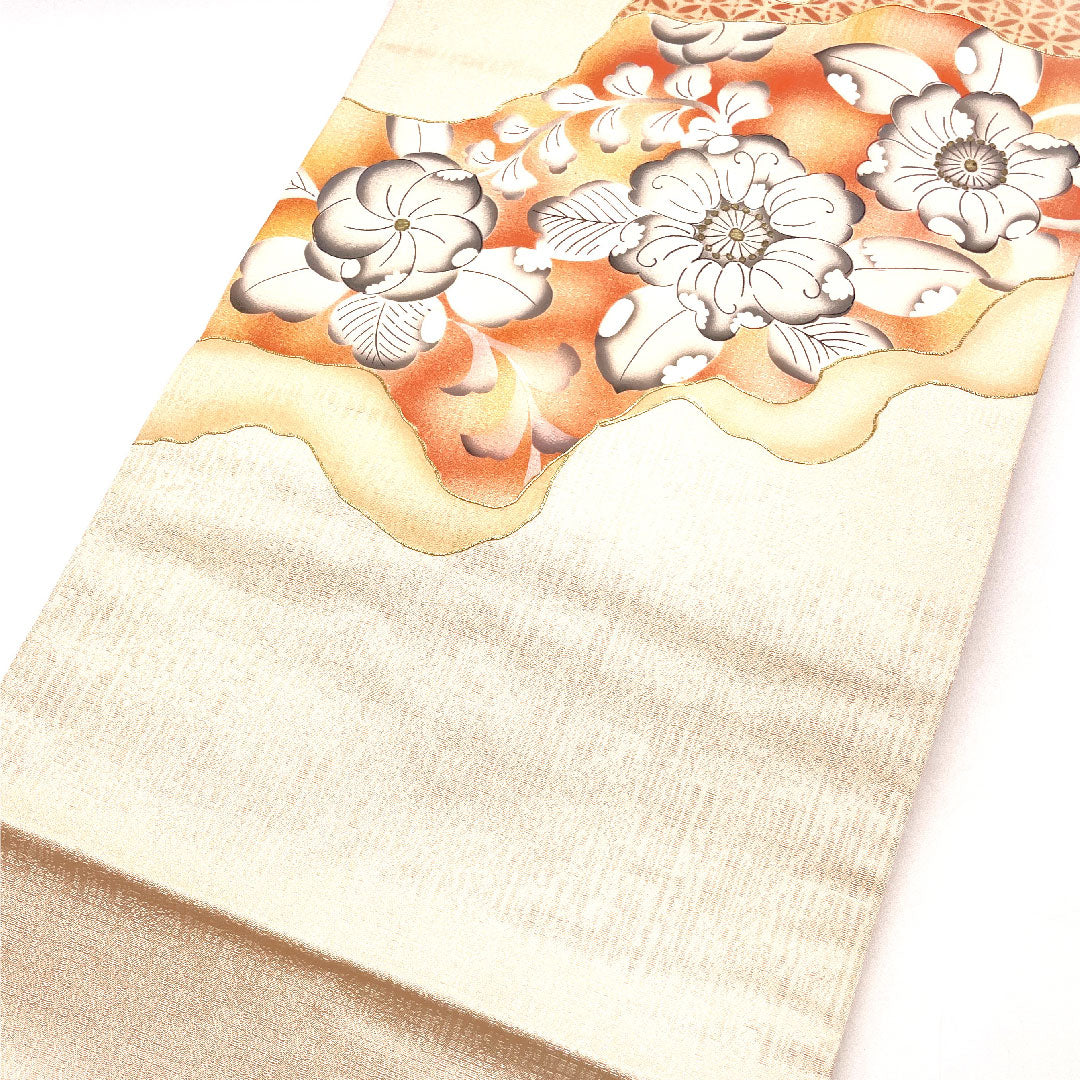 Nagoya Obi Tsujigahana Gold Embroidery Obi Length 357cm Pure Silk A Rank Point Pattern Casual Pink 1124001092313 Nagoya Made
